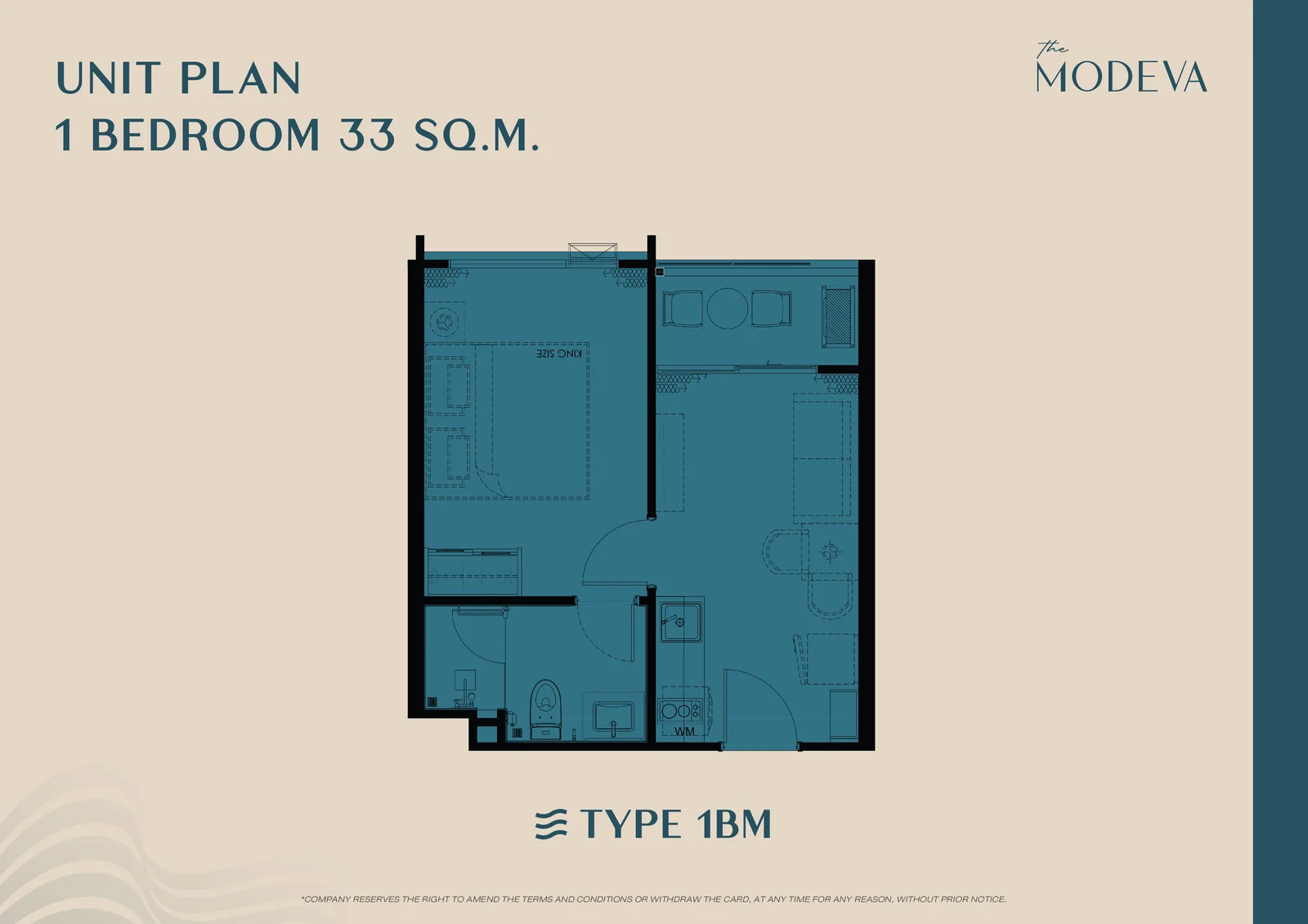 1-bedroom condo, 29 sqm