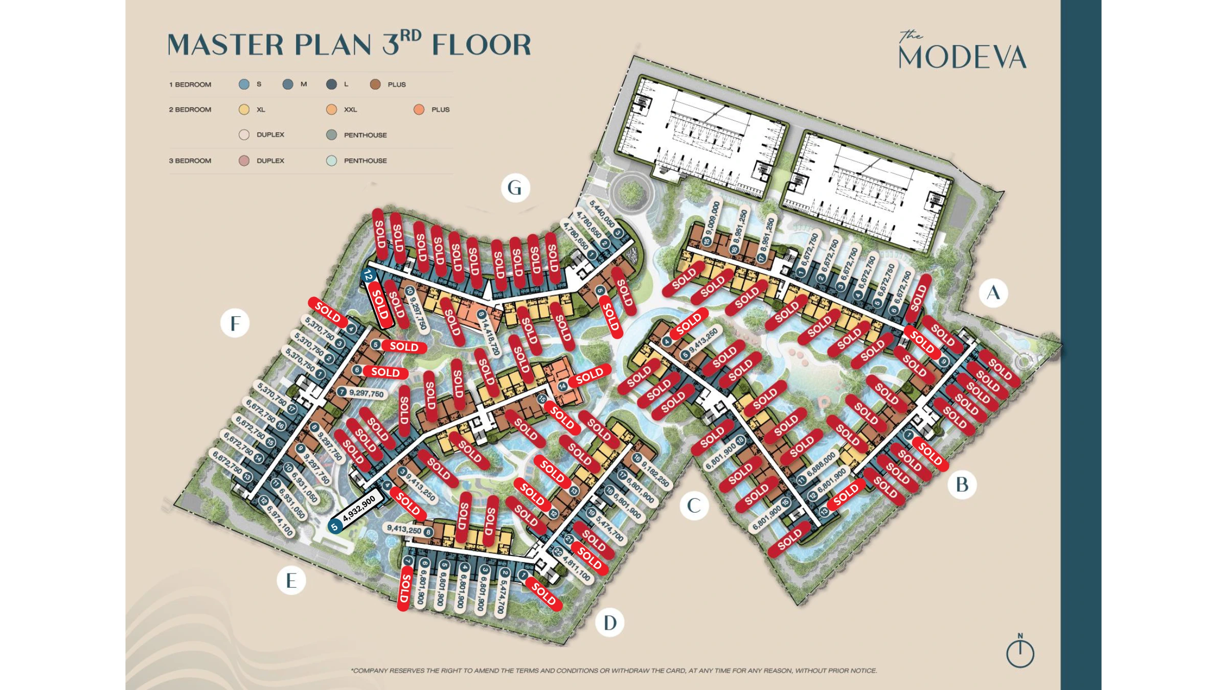 1-bedroom condo, 29 sqm