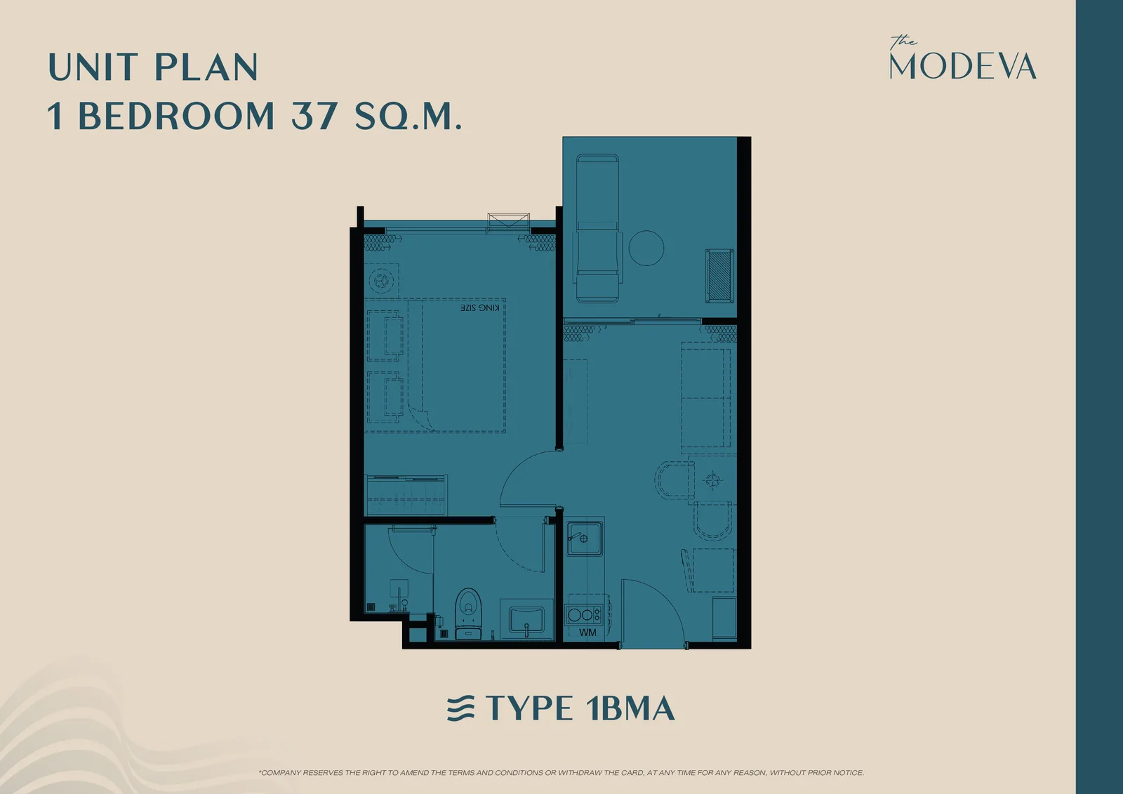 1-bedroom condo, 29 sqm