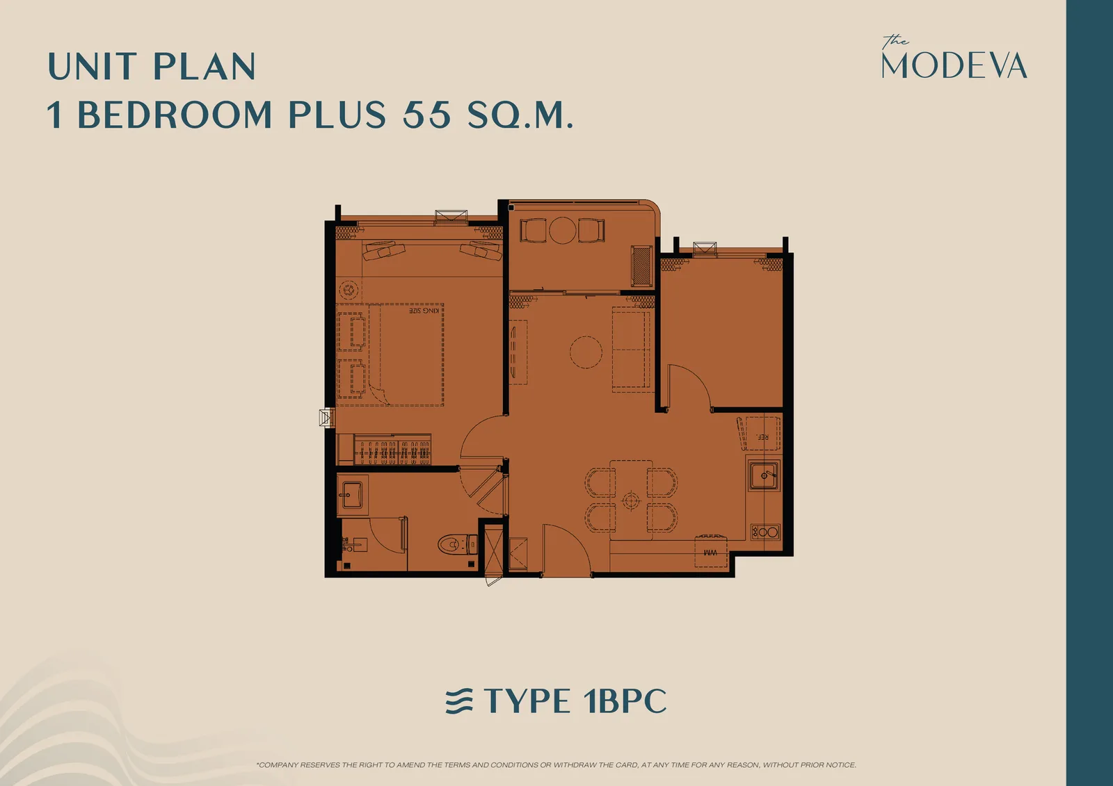 1-bedroom condo, 29 sqm
