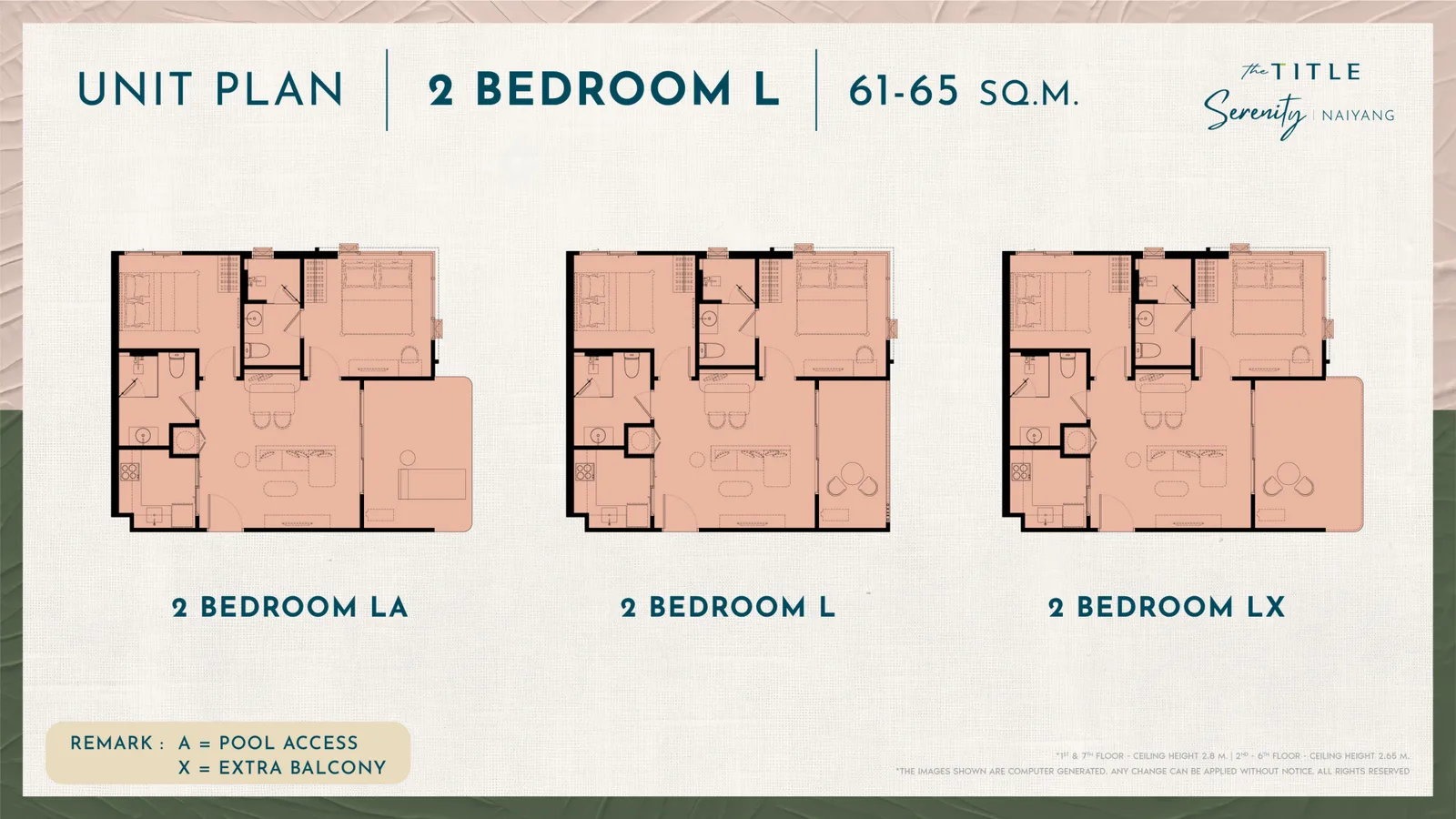 2-bedroom condo, 56 sqm