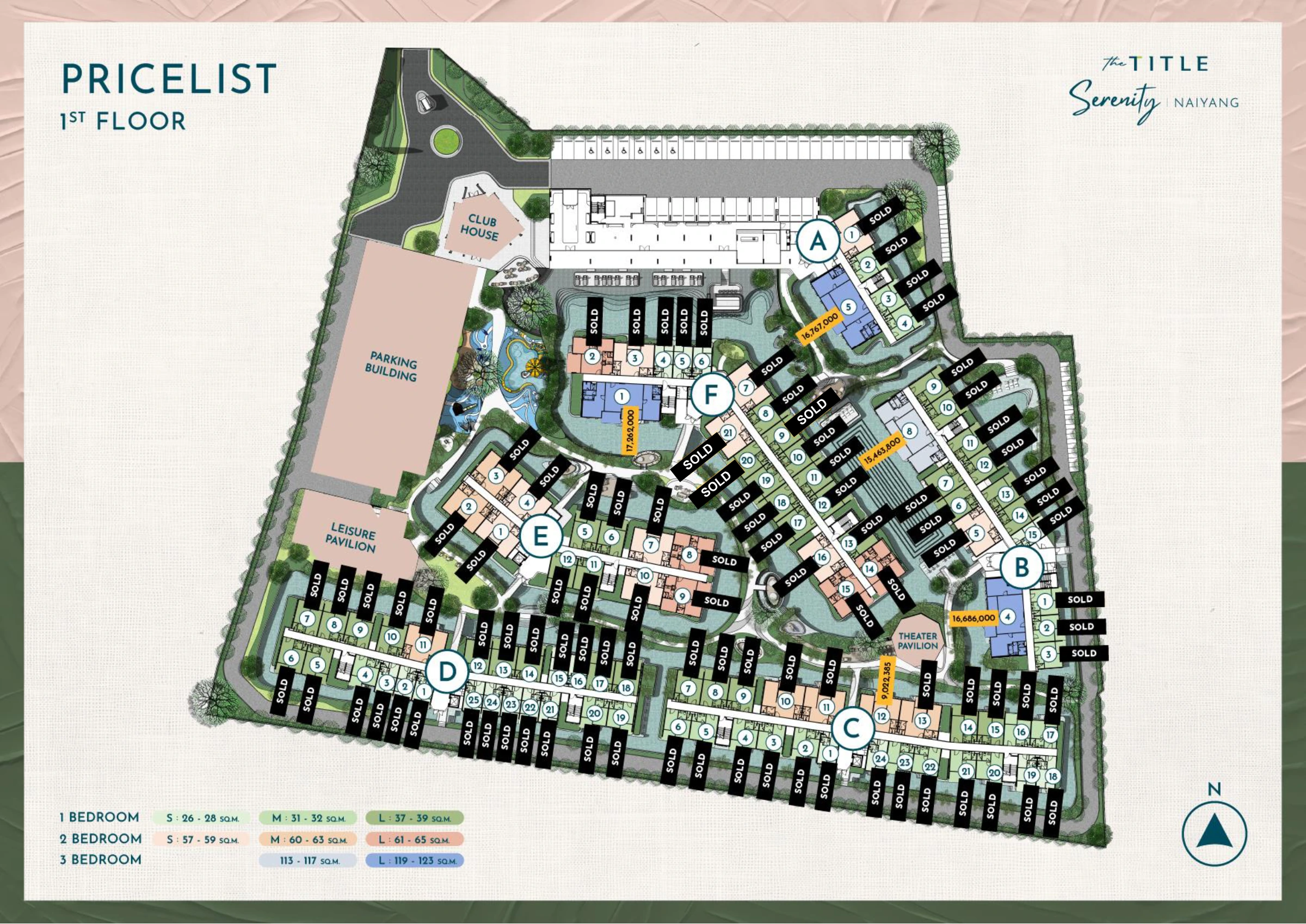 3-bedroom condo, 113 sqm