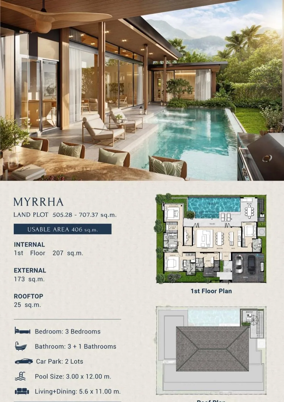 3-bedroom villa, 295 sqm
