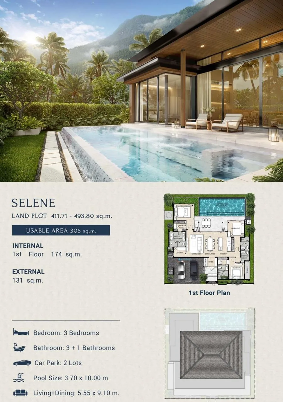 3-bedroom villa, 295 sqm