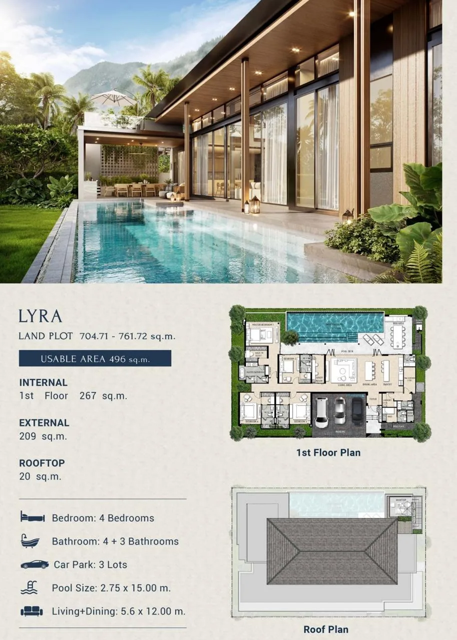 4-bedroom villa, 496 sqm