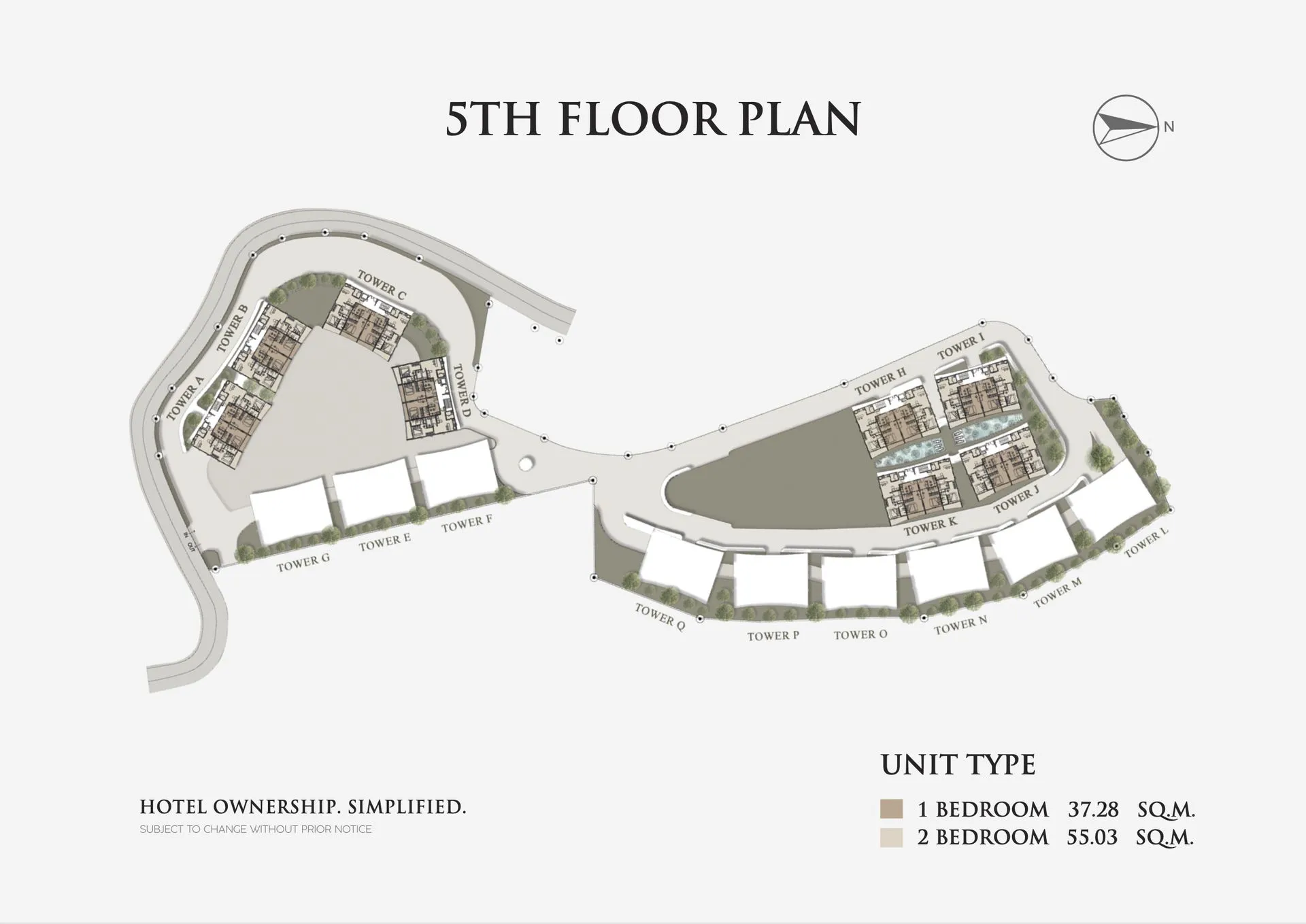 2-bedroom condo, 55 sqm