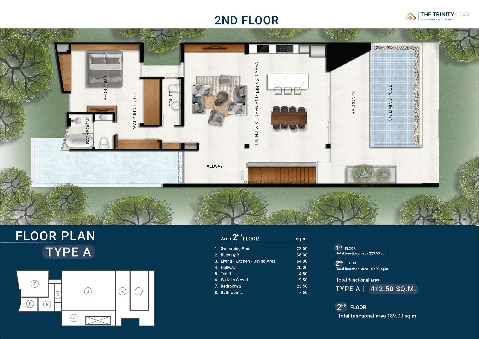3-bedroom villa, 412 sqm