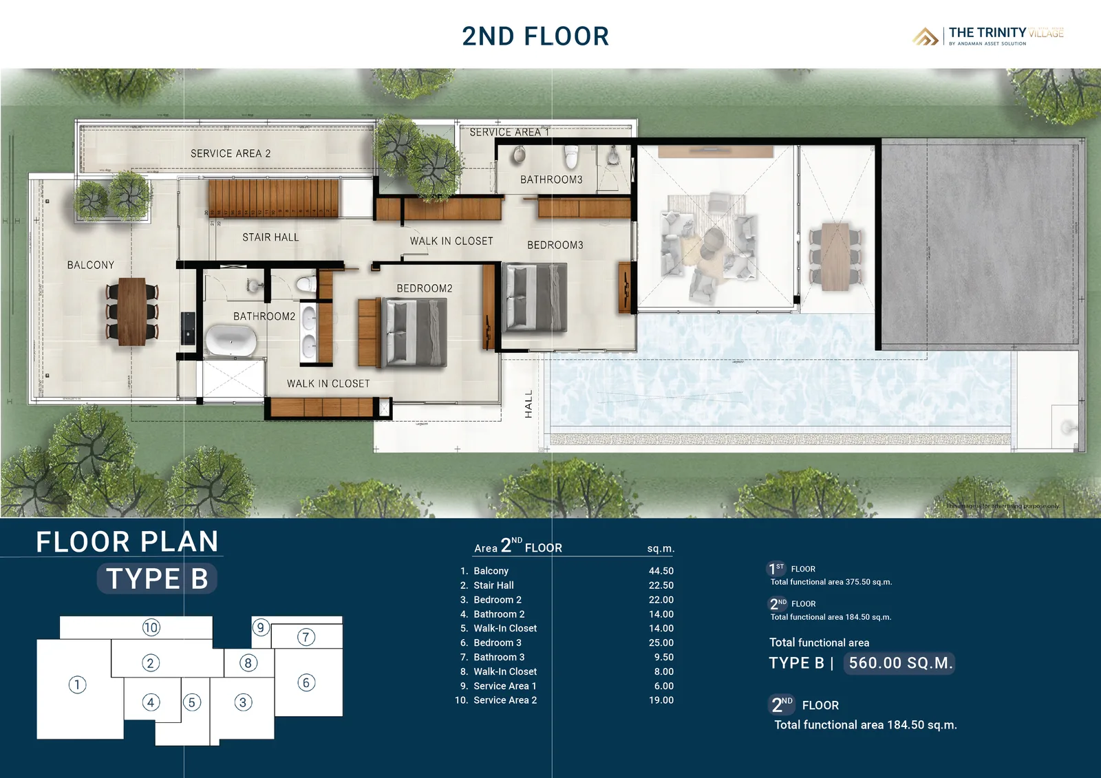 4-bedroom villa, 488 sqm