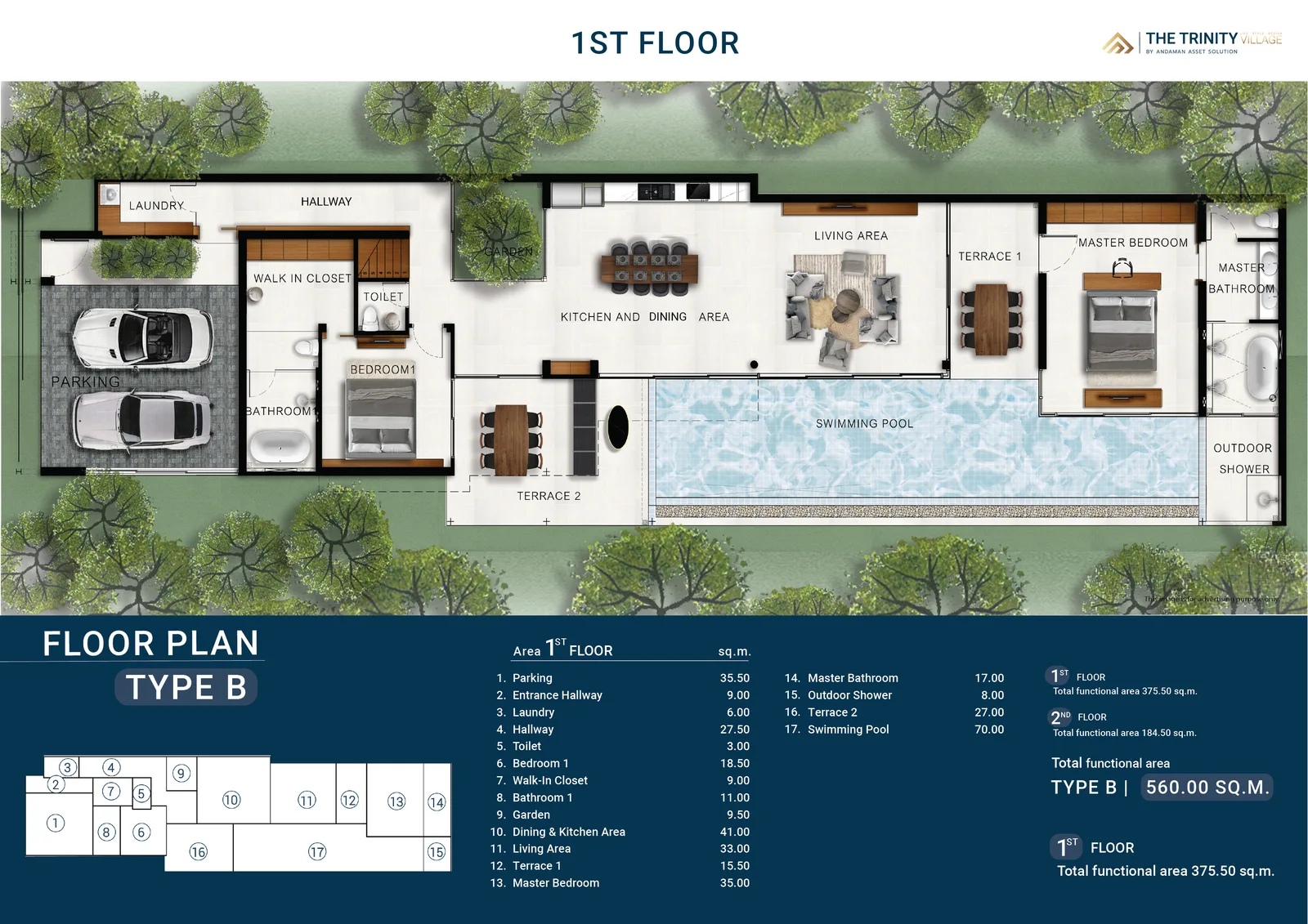4-bedroom villa, 488 sqm