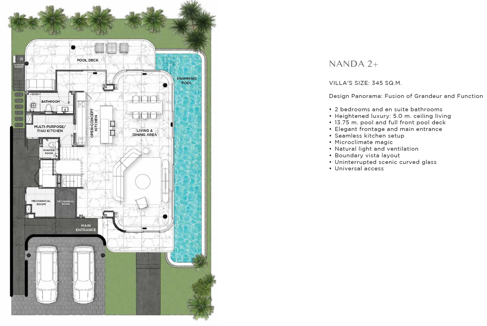 2-bedroom villa, 325 sqm