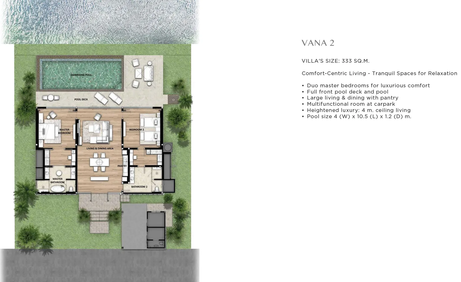 2-bedroom villa, 325 sqm