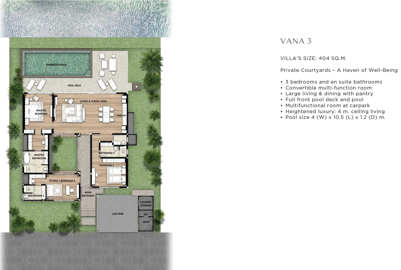 3-bedroom villa, 404 sqm