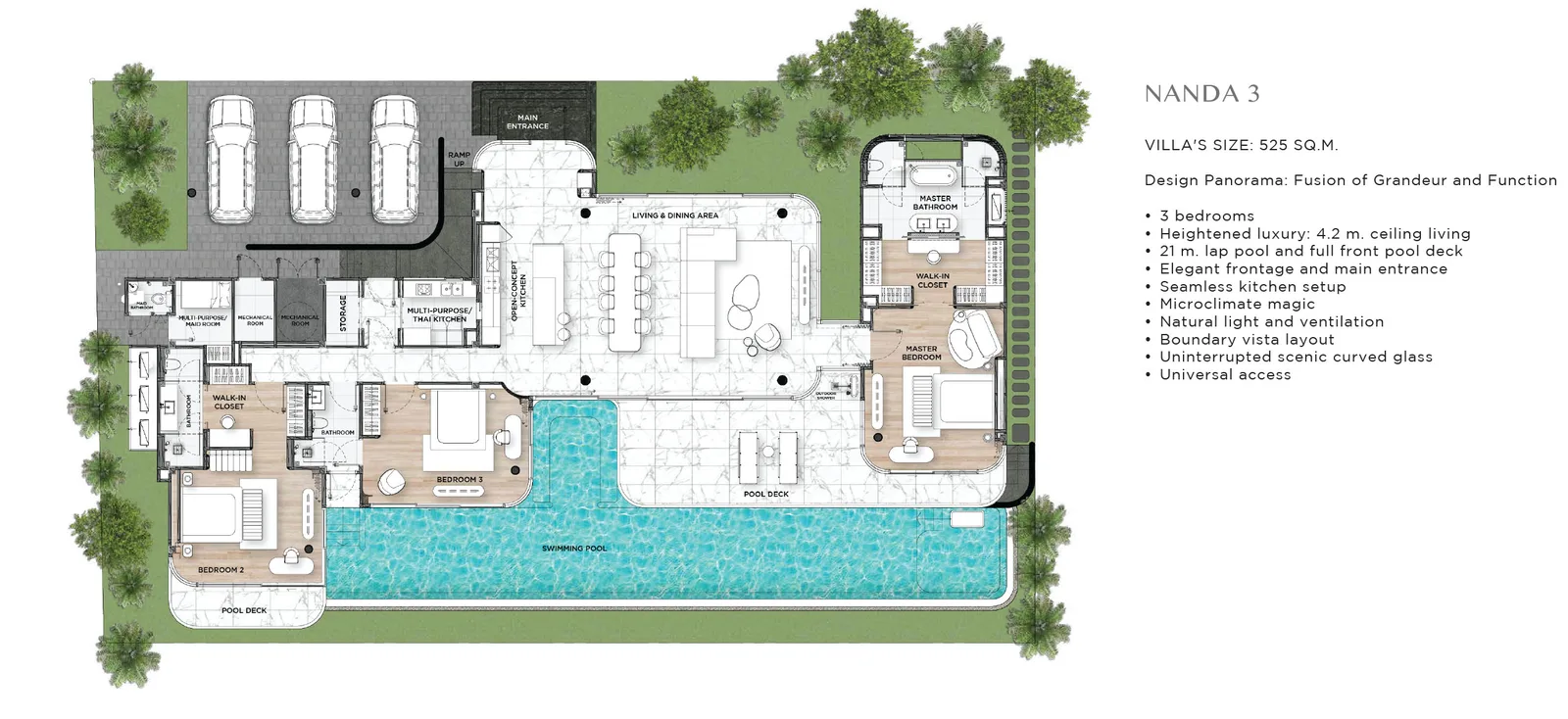 3-bedroom villa, 404 sqm