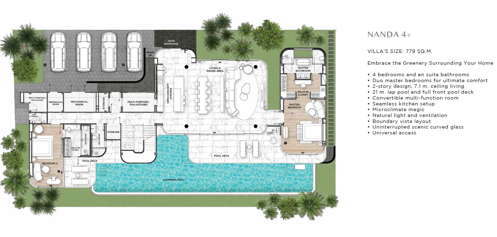 4-bedroom villa, 779 sqm