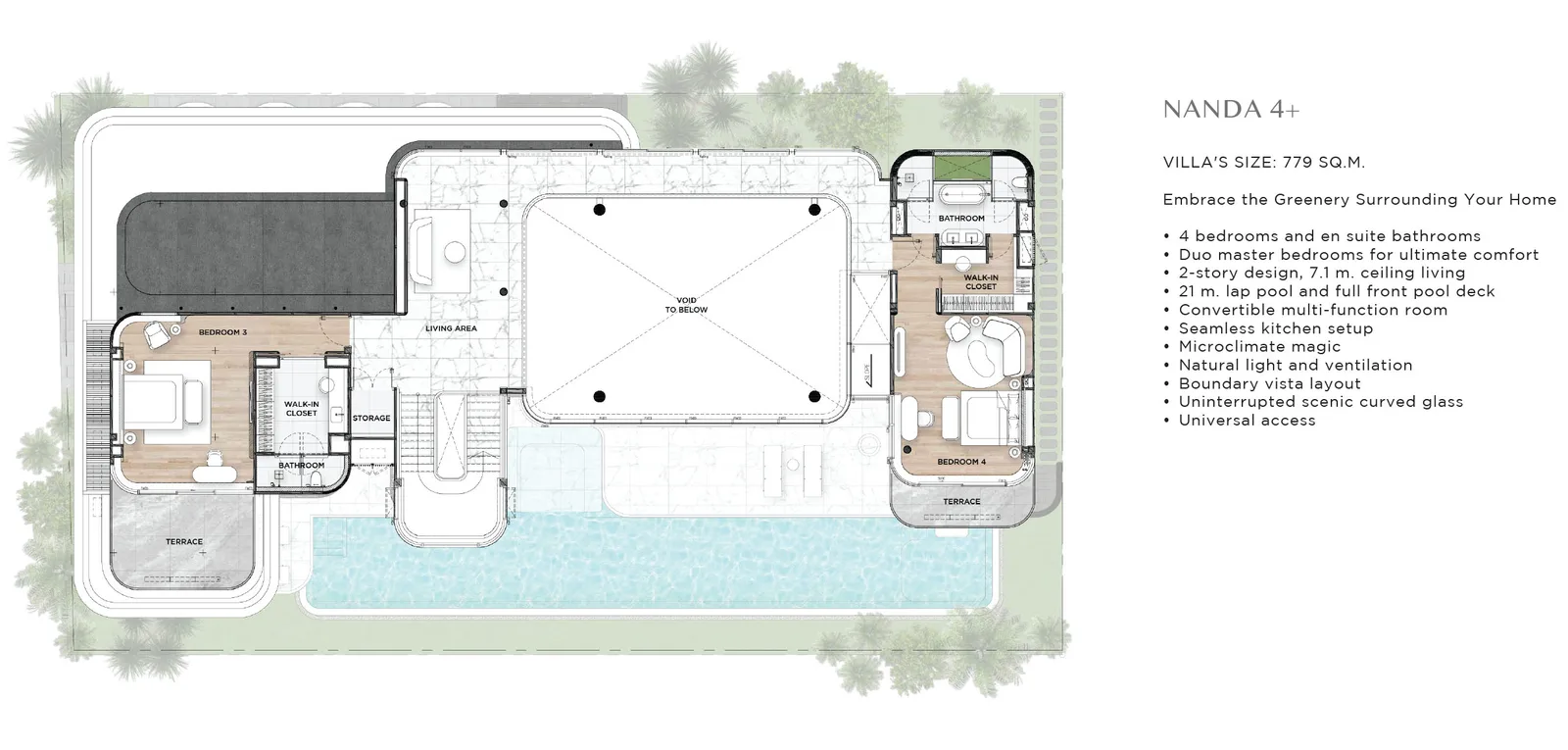 4-bedroom villa, 779 sqm