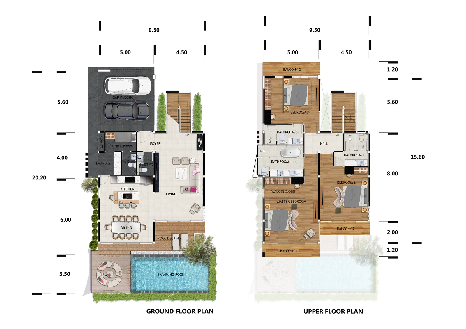 3-bedroom villa, 330 sqm