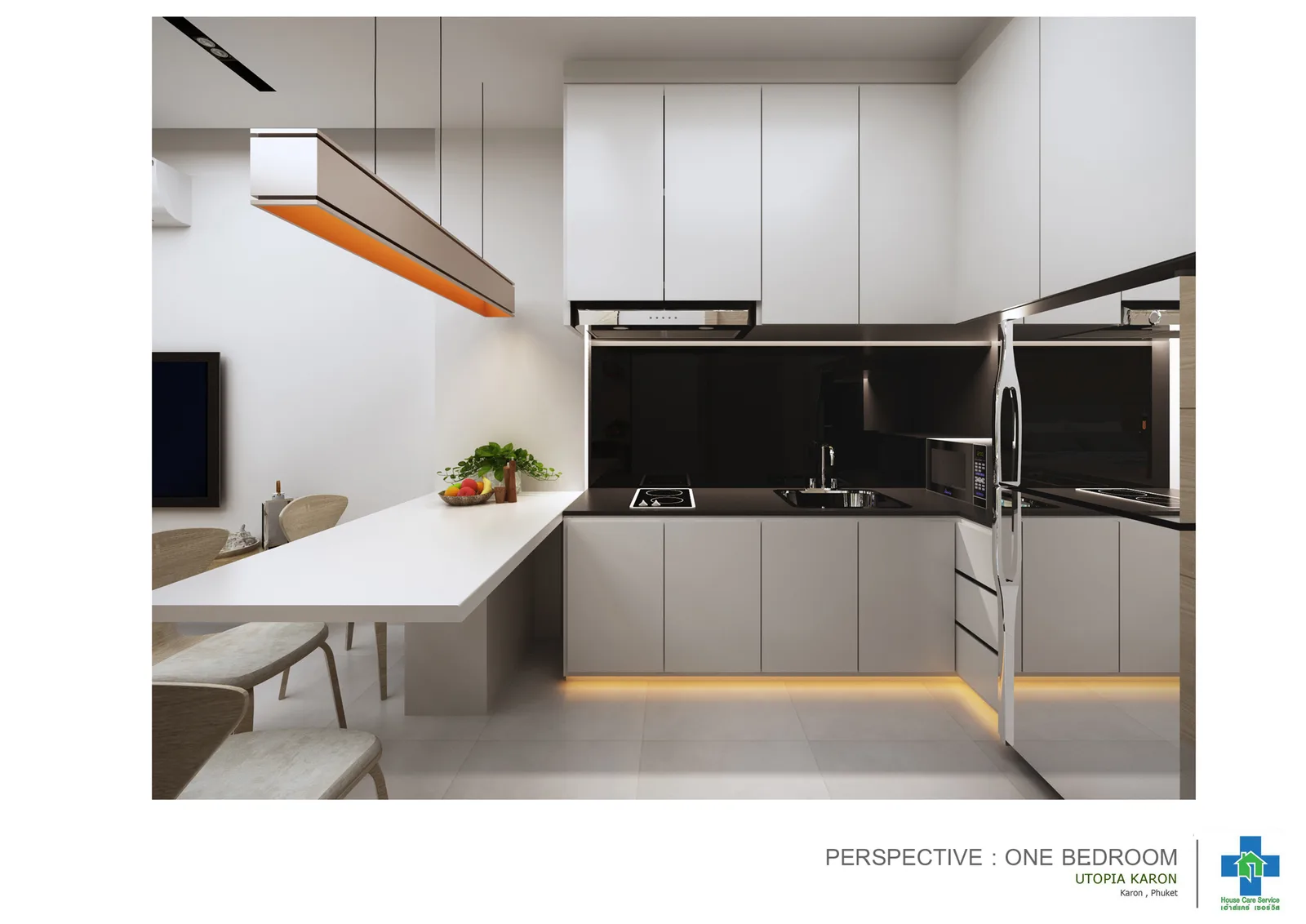 1-bedroom condo, 34 sqm