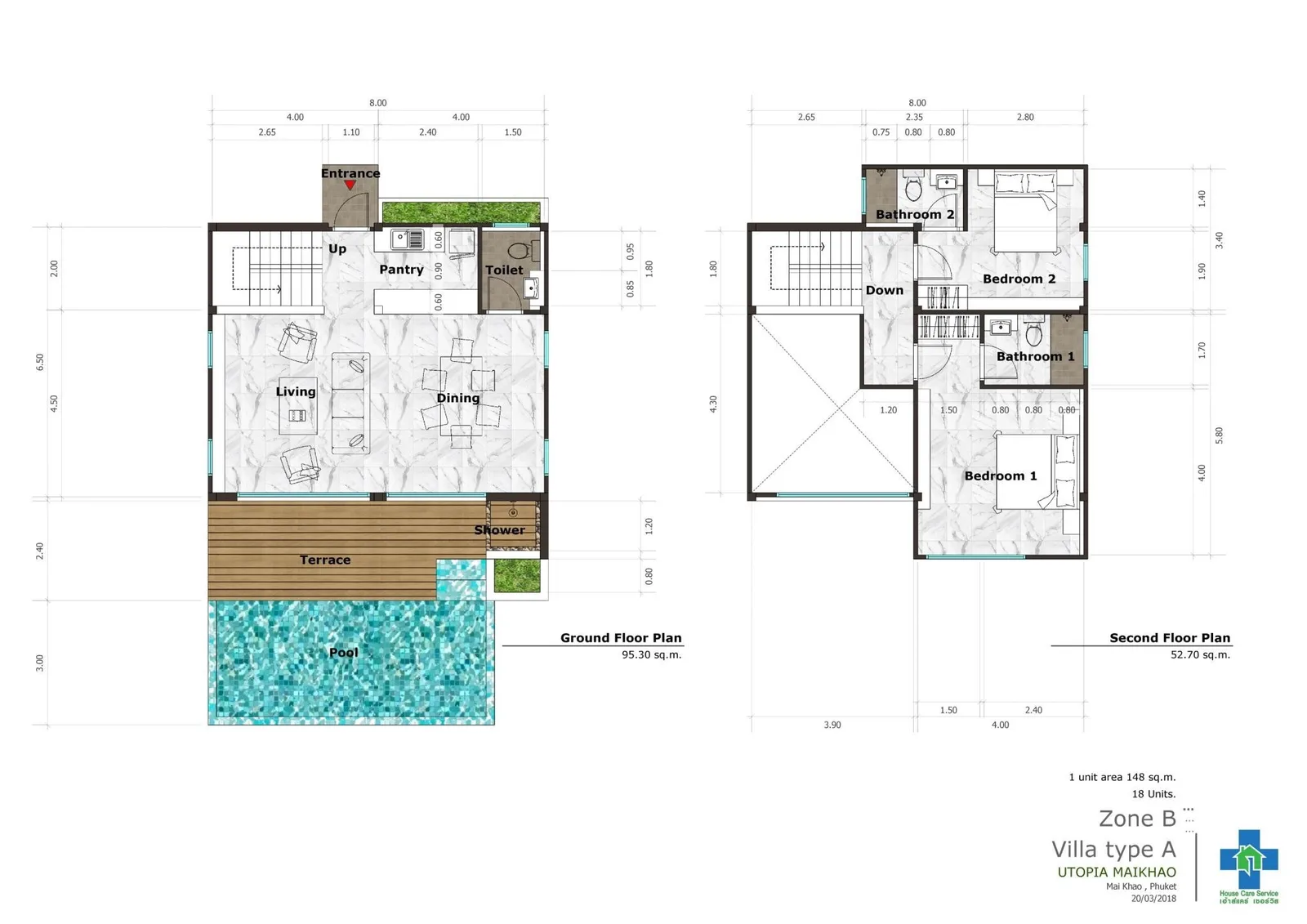 2-bedroom villa, 148 sqm