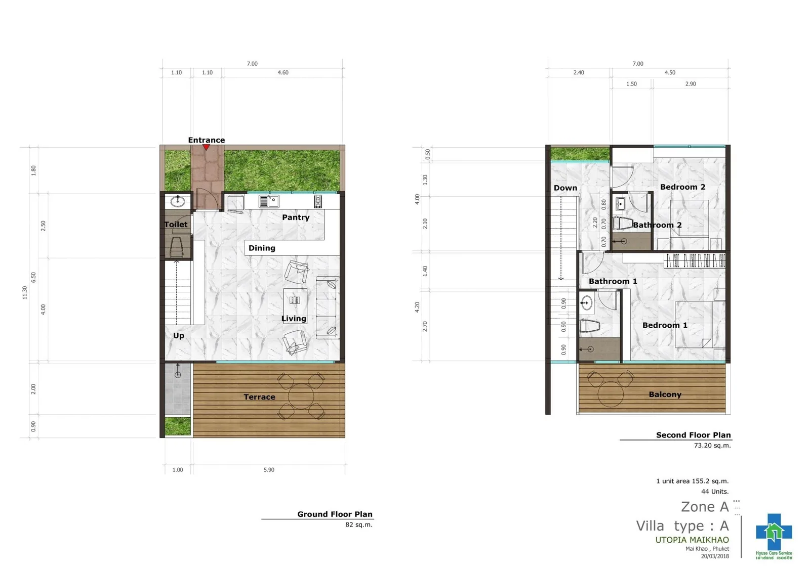 2-bedroom villa, 148 sqm