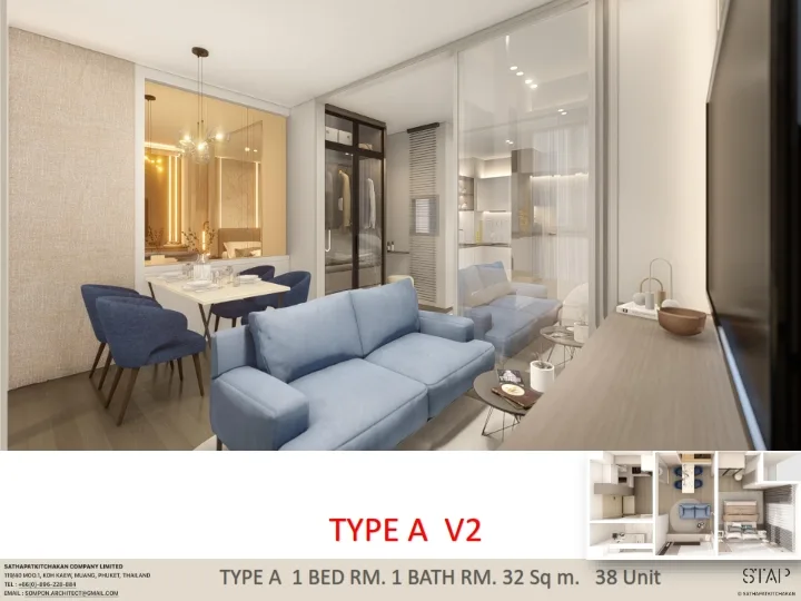 2-bedroom condo, 59 sqm