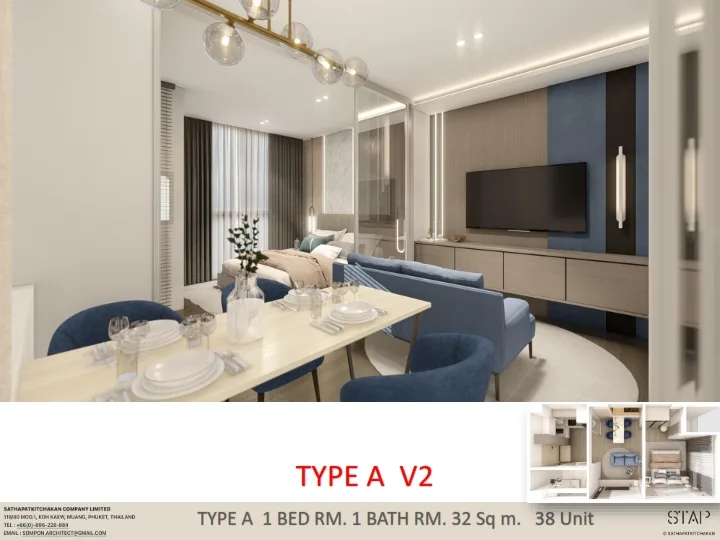 2-bedroom condo, 59 sqm