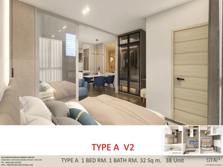 2-bedroom condo, 59 sqm