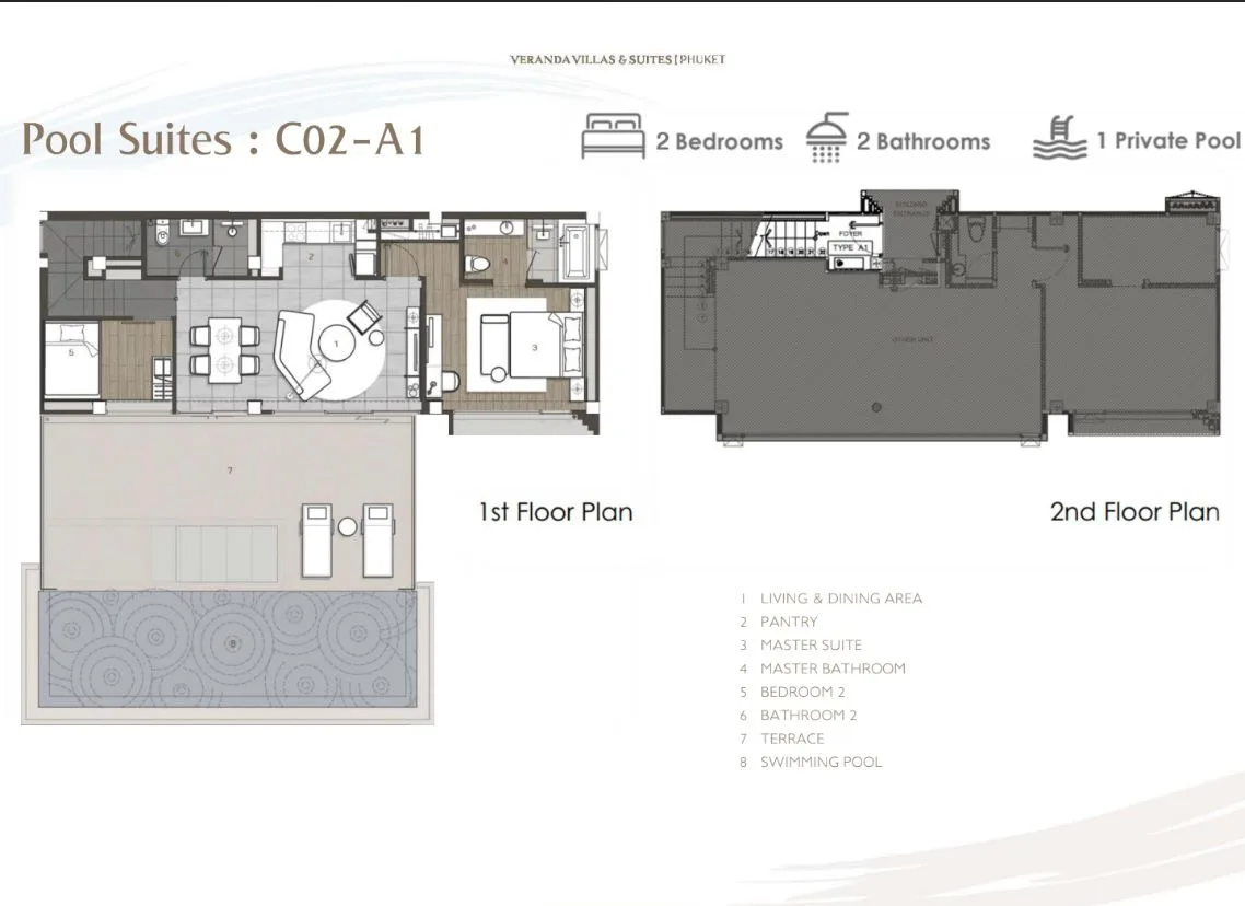 2-bedroom condo, 160 sqm