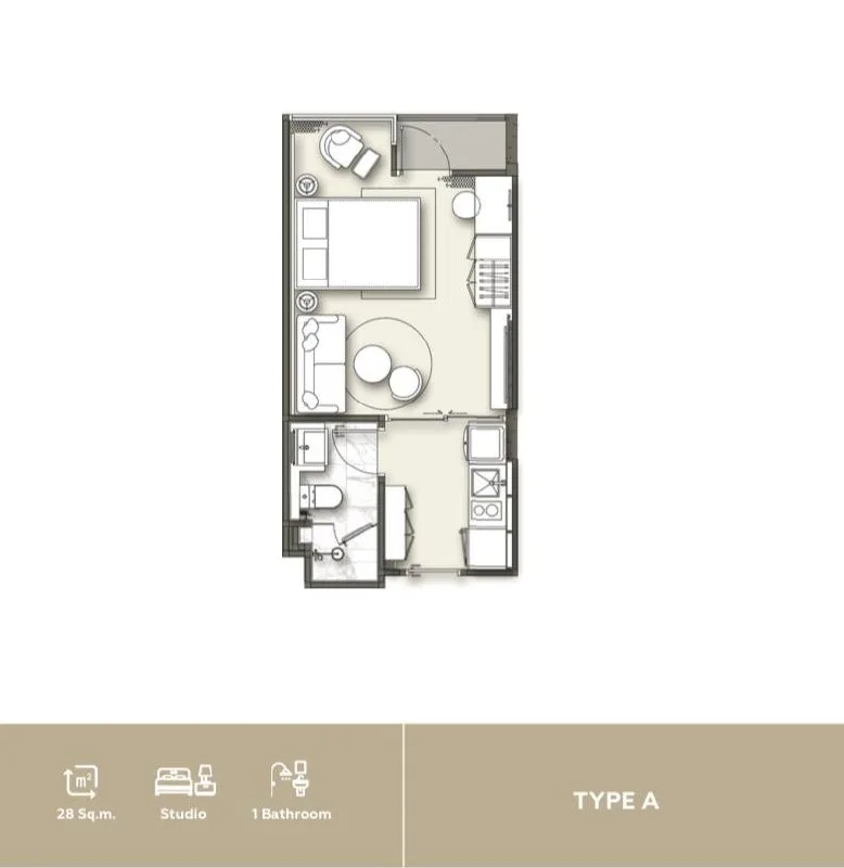 Studio, 28 sqm