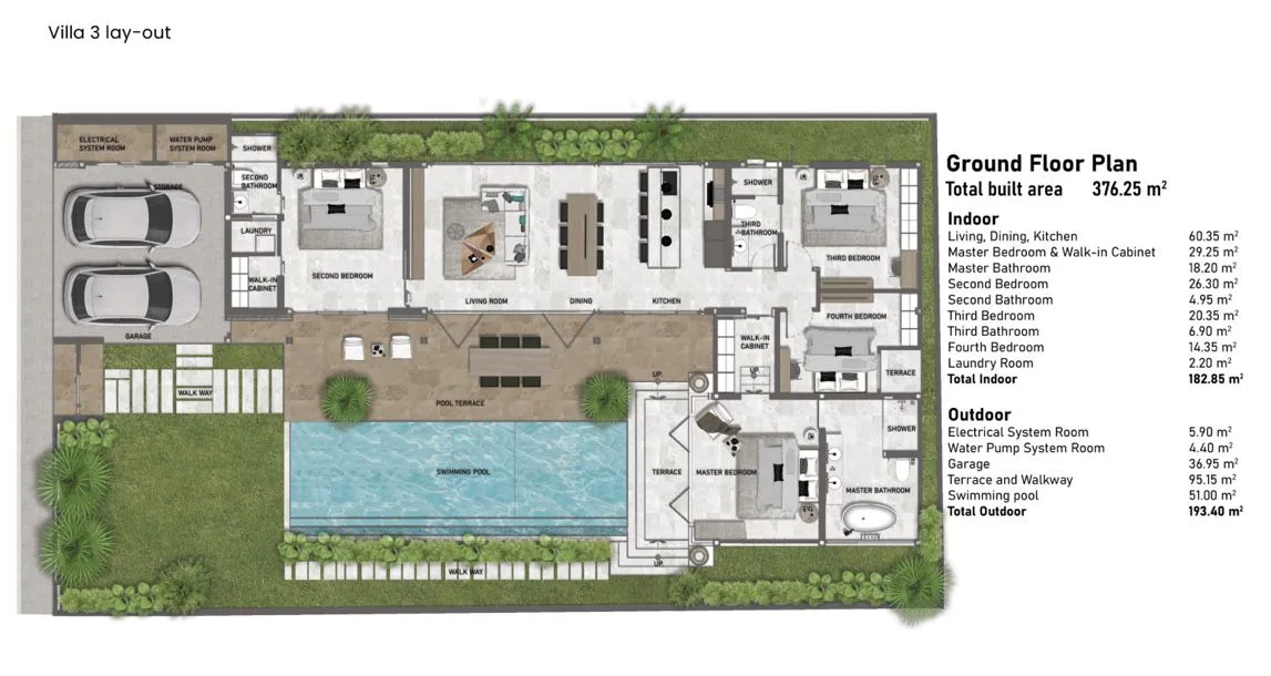 4-bedroom condo, 376 sqm