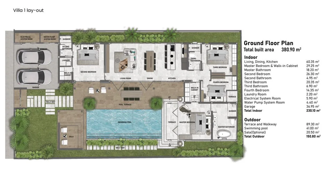 4-bedroom condo, 376 sqm