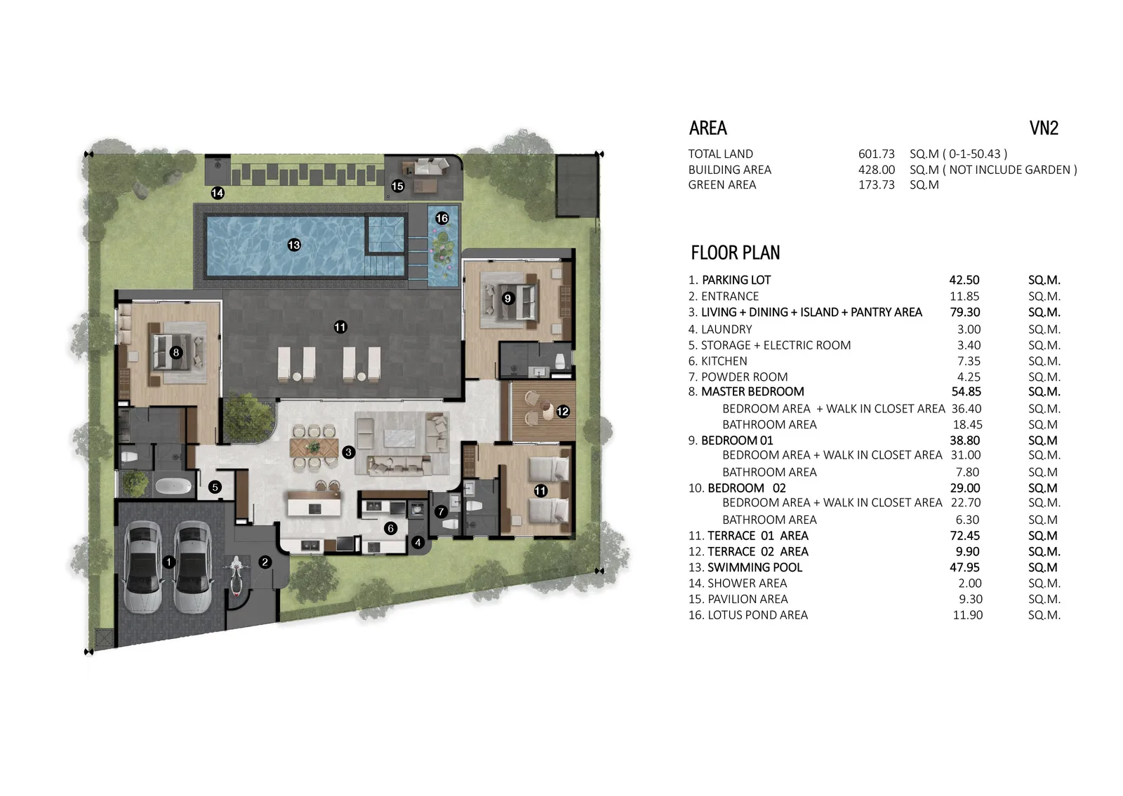 3-bedroom villa, 369 sqm