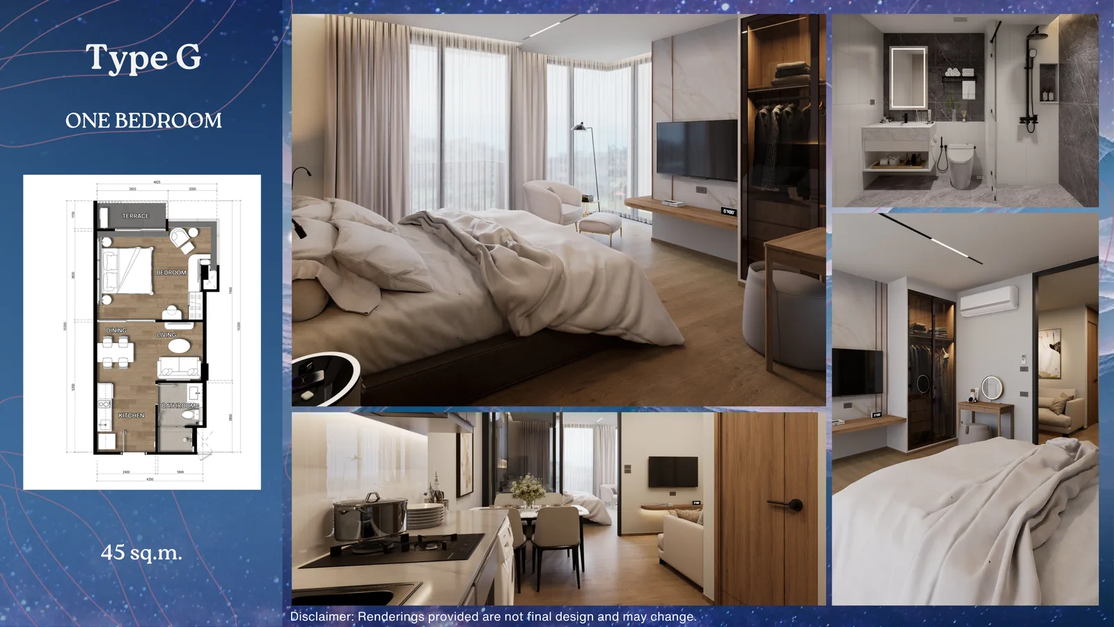 1-bedroom condo, 32 sqm