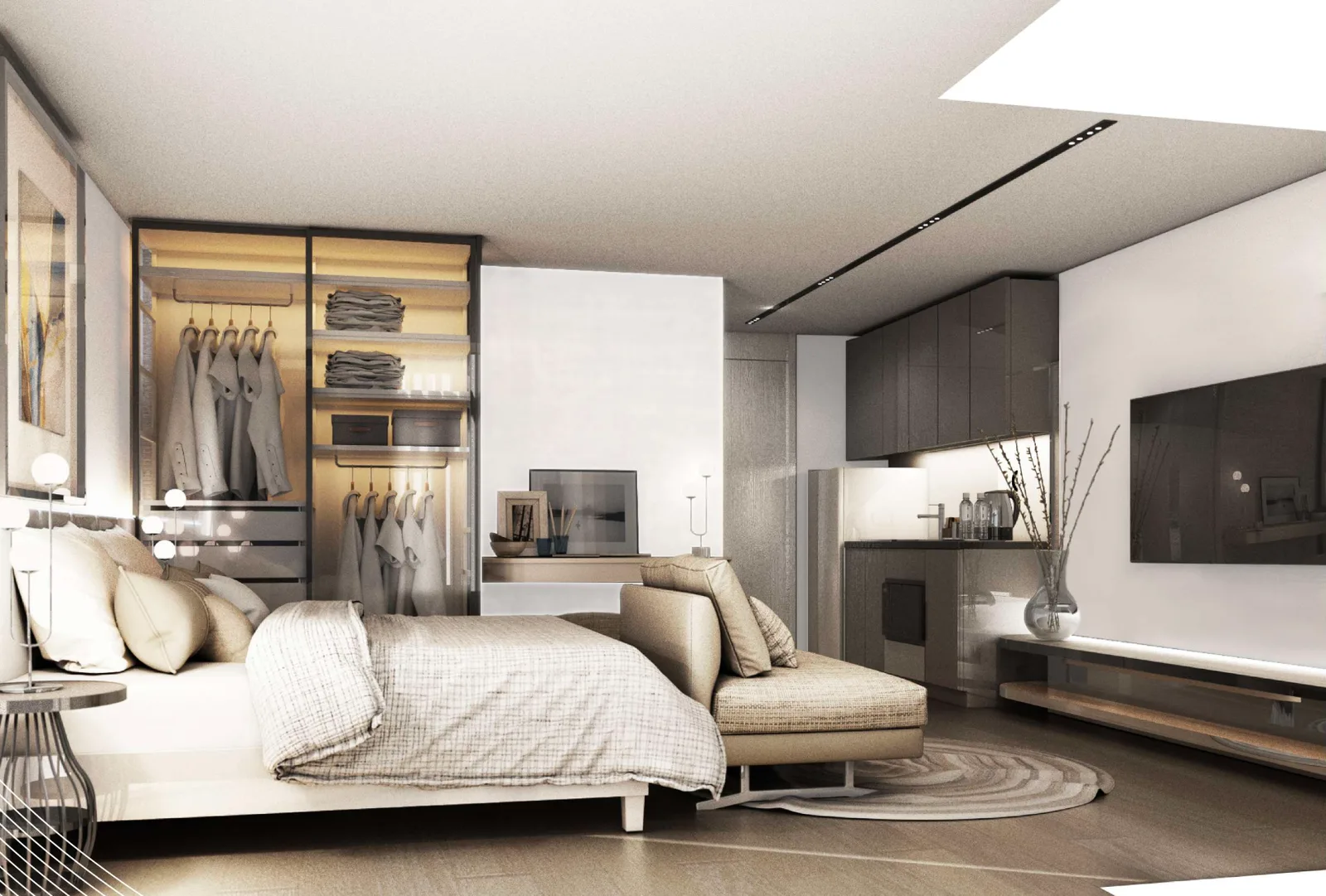 2-bedroom condo, 60 sqm