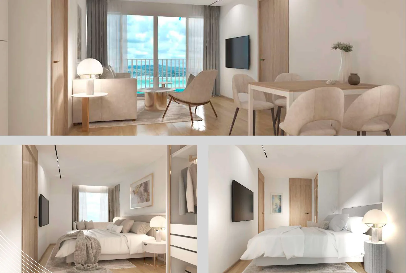 2-bedroom condo, 60 sqm
