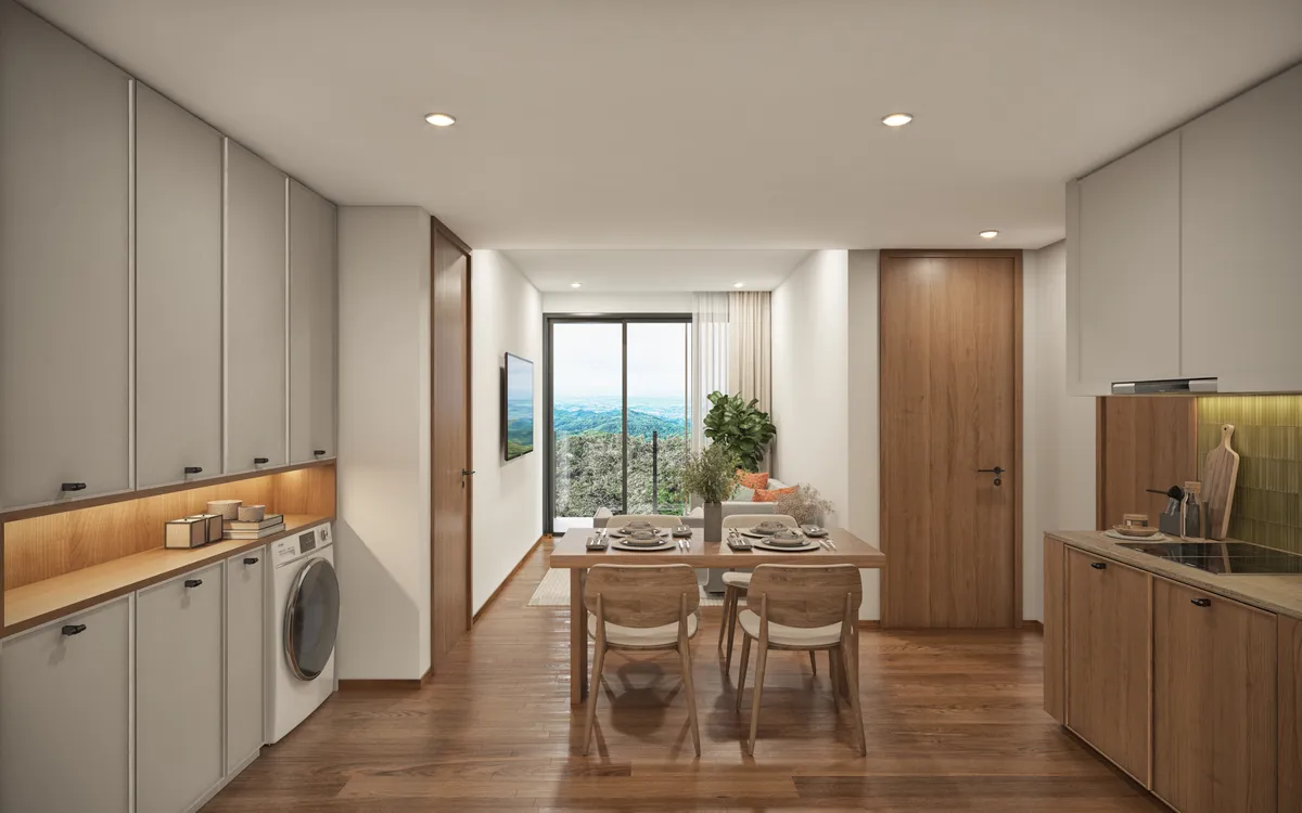 1-bedroom condo, 45 sqm