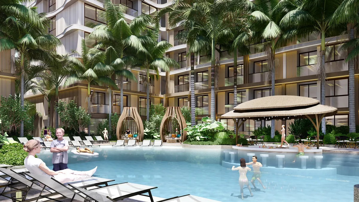 1-bedroom condo, 45 sqm