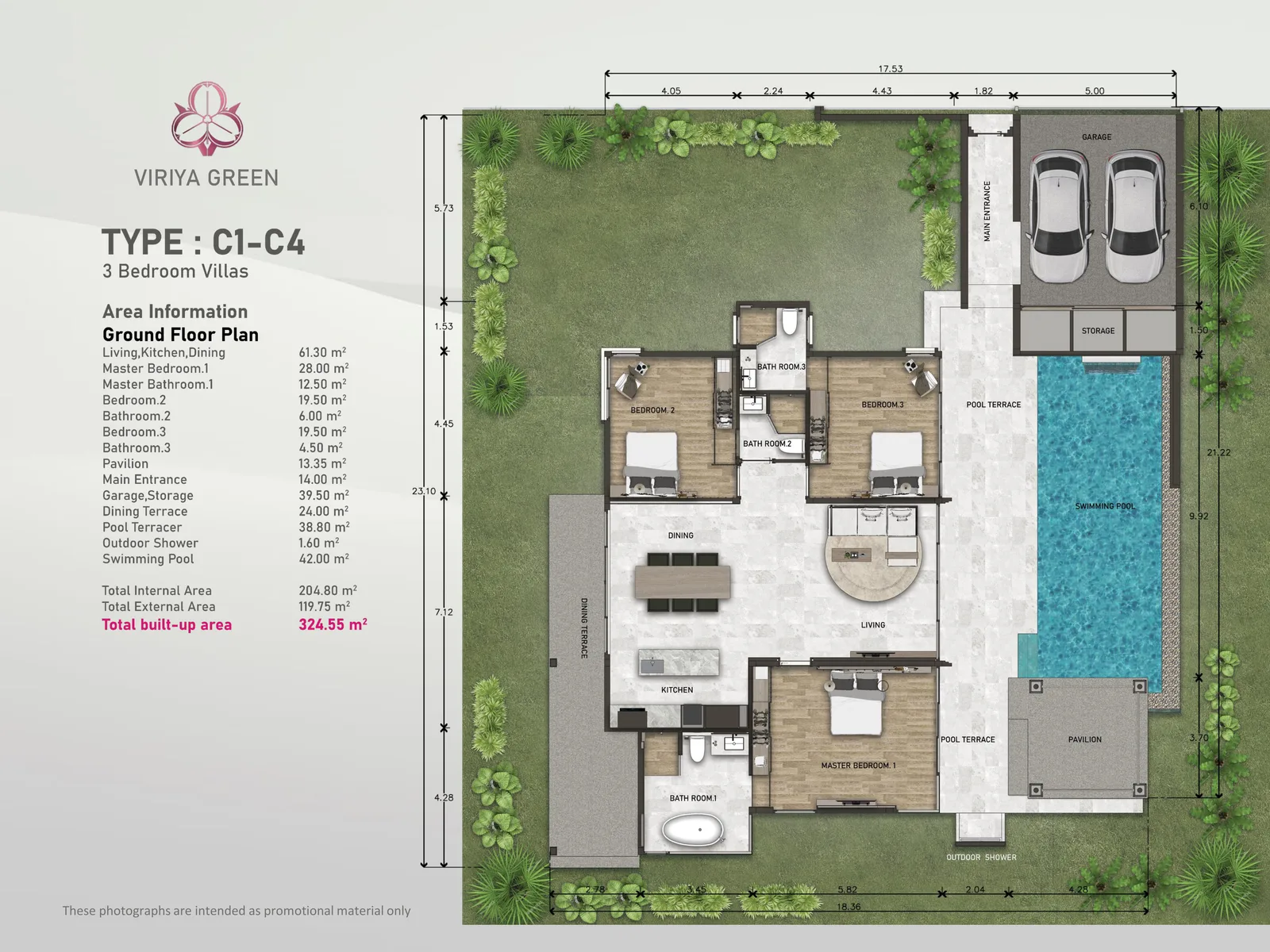 3-bedroom villa, 253 sqm
