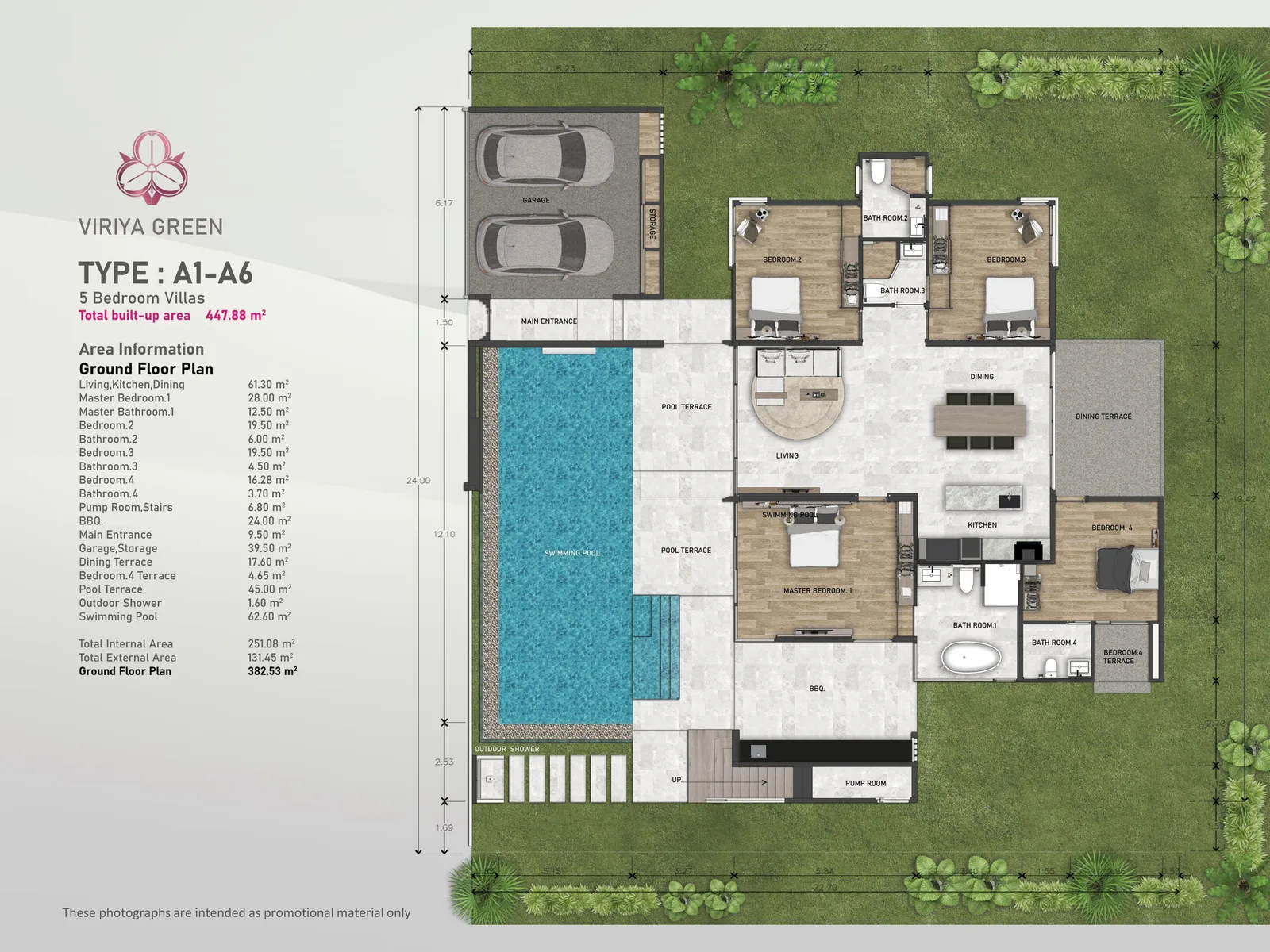 5-bedroom villa, 448 sqm