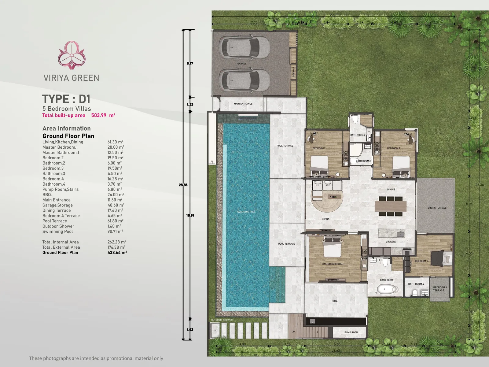 5-bedroom villa, 448 sqm