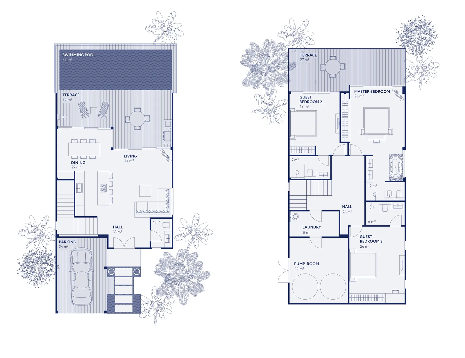 3-bedroom villa, 350 sqm
