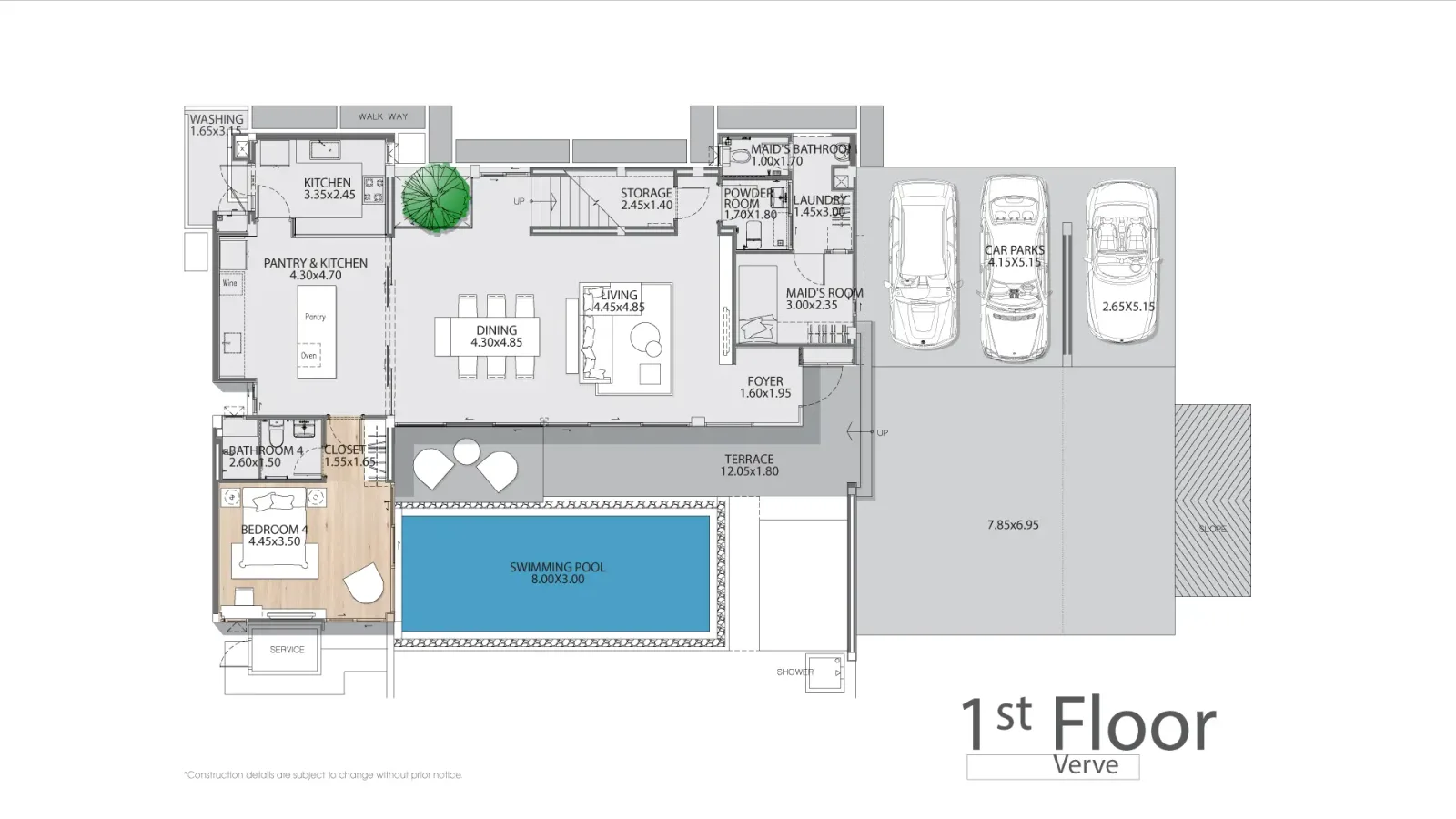 4-bedroom villa, 374 sqm