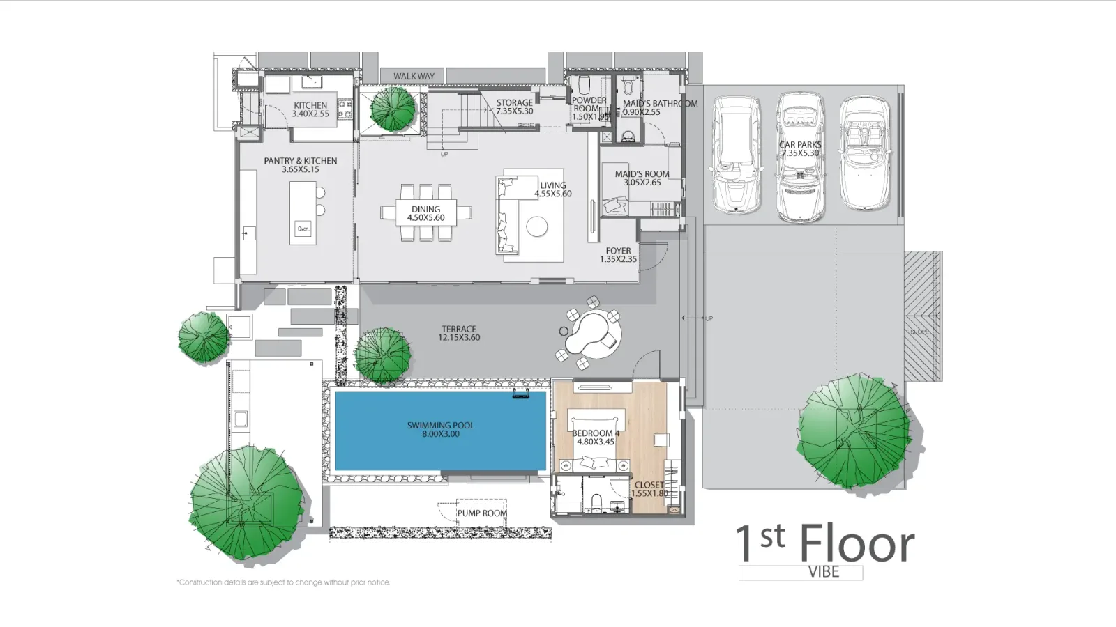 4-bedroom villa, 374 sqm