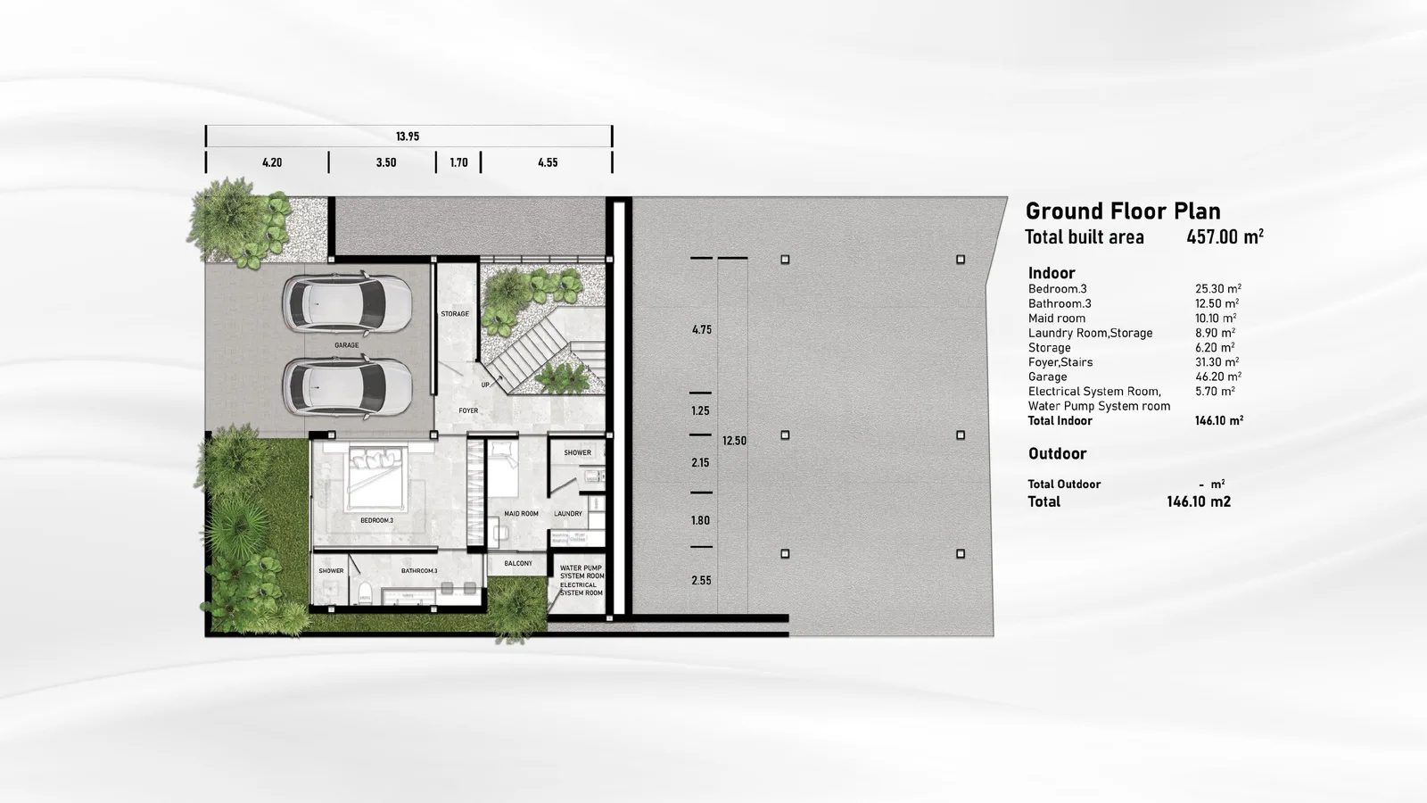 3-bedroom villa, 308 sqm