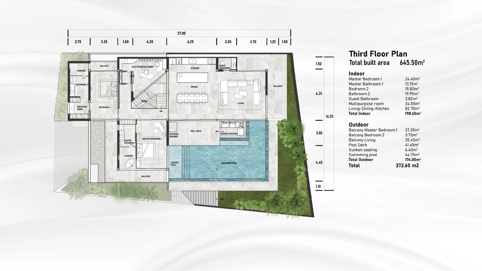 4-bedroom villa, 651 sqm