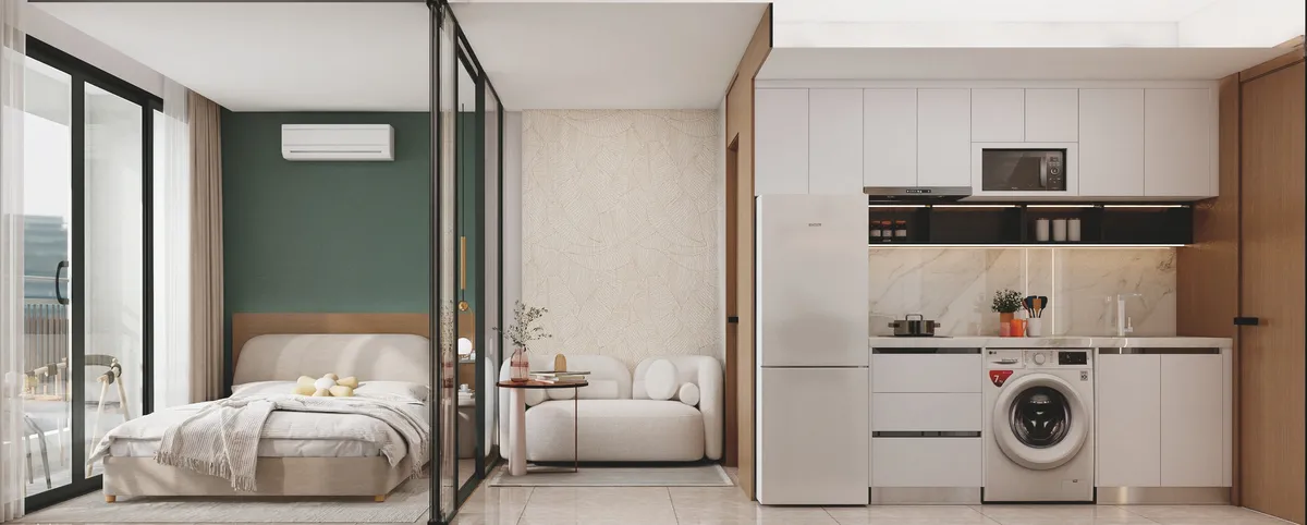 2-bedroom condo, 56 sqm