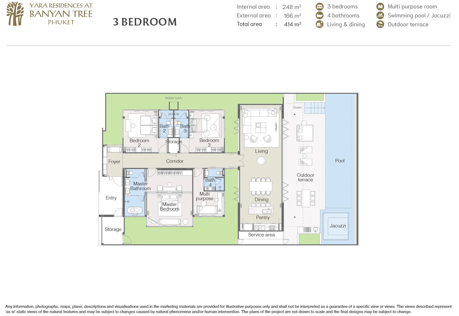 3-bedroom villa, 414 sqm
