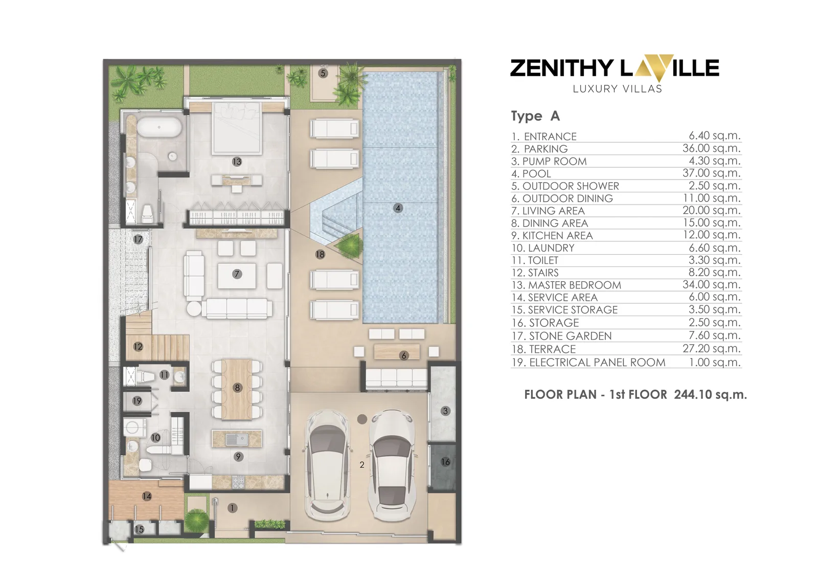 3-bedroom villa, 352 sqm