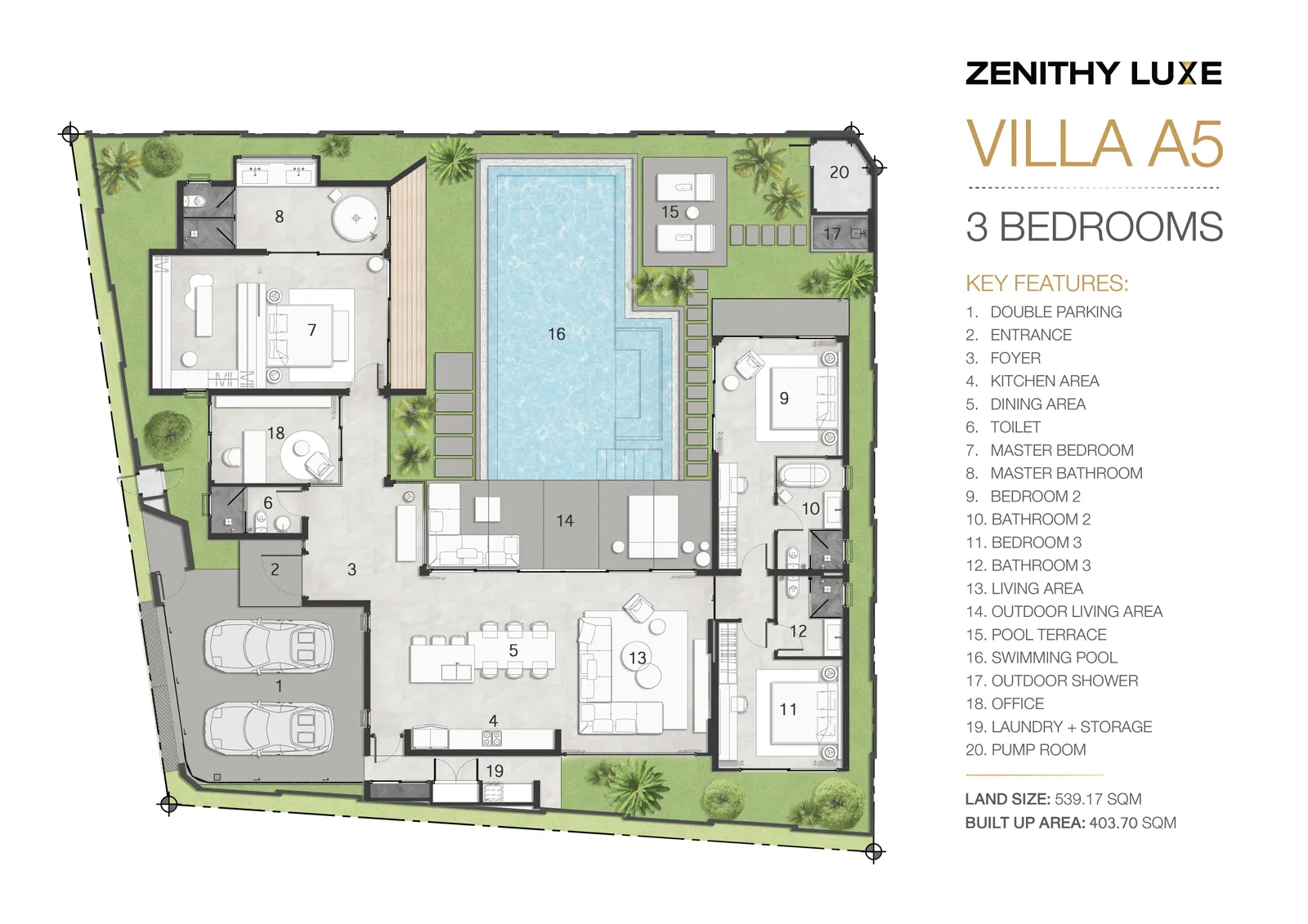 4-bedroom villa, 539 sqm